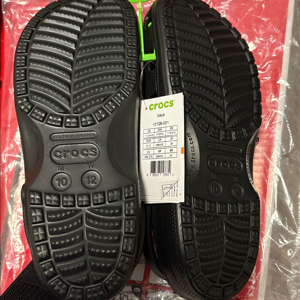 NWT [CROCS] Classic Clogs Sporty Comfort Slip-Ons Water-Friendly Black M 10/W 12 - Picture 12 of 13